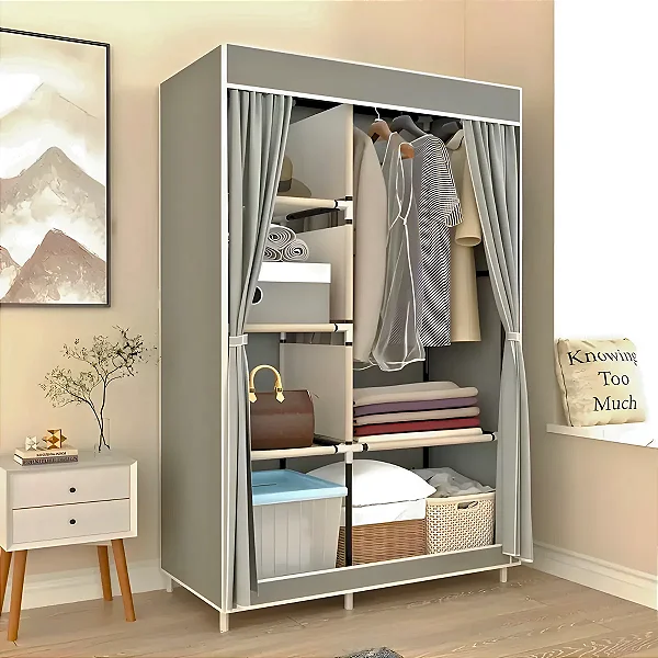 Guarda Roupa Closet Dobrável Organizador com Capa de Tecido