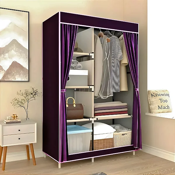 Guarda Roupa Closet Dobrável Organizador Vinho