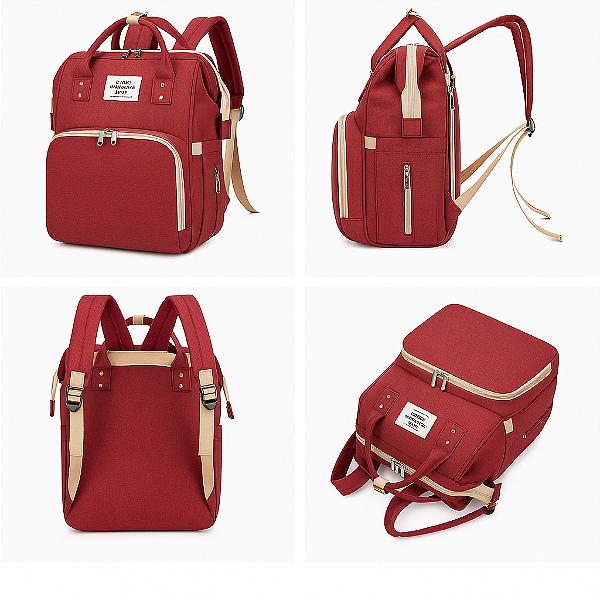 Mochila Maternidade Vira Berço Bebê Usb Impermeável Trocador