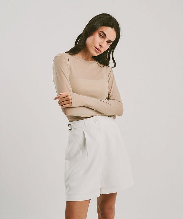 BLUSA TULE AMANDA BEGE