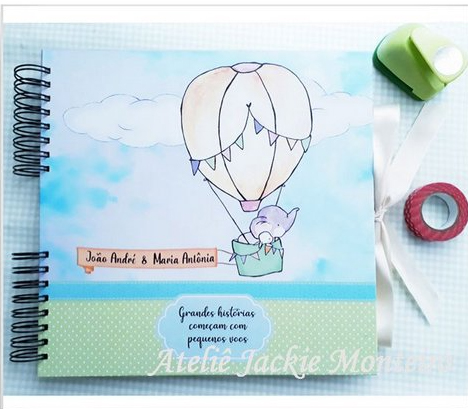 Álbum de Fotos/Scrapbook Elefantinho e Balão G