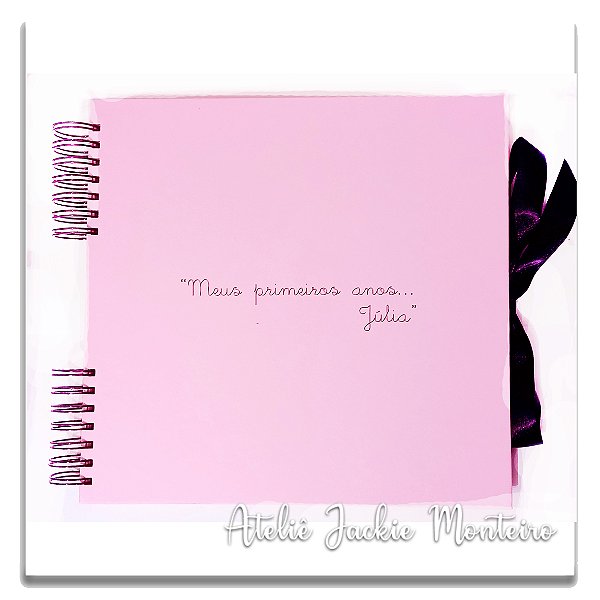 Álbum de Fotos e Scrapbooking M- Rosa com Frase/Nome