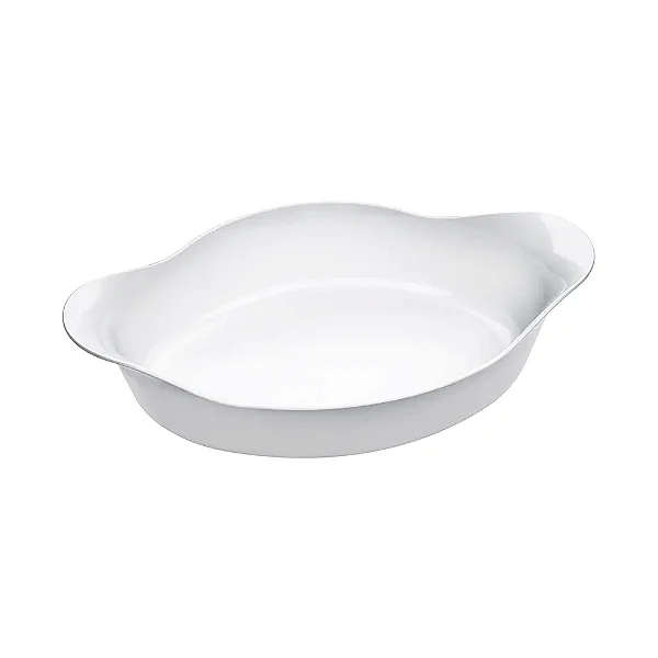 Assadeira Oval Branca Marinex Opaline de 1,4L