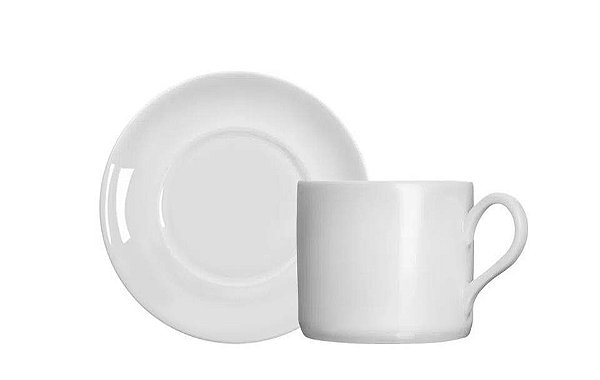 Xícara em Porcelana para Chá com Pires Brasília Branca 1º Germer