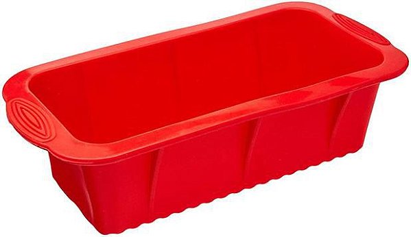 Forma de Silicone retangular vermelho 25,5x12,6x7cm