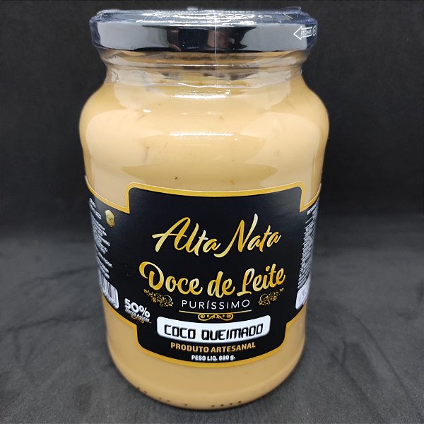 Doce de Leite ( COCO QUEIMADO ) Alta Nata 600g - 100% Artesanal