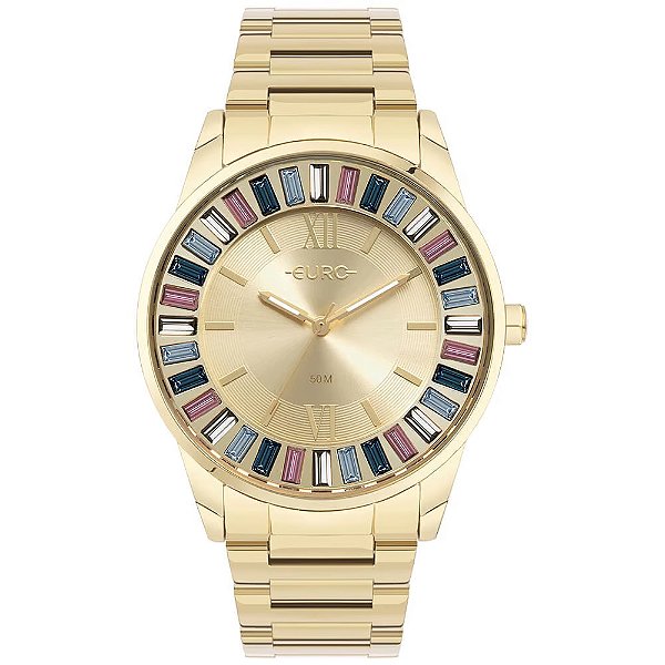 RELÓGIO EURO STONES DOURADO - EU2035YTQ/4D