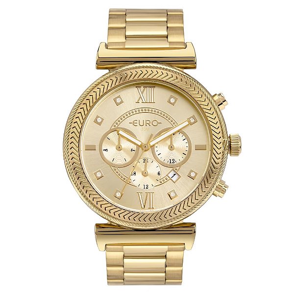 RELÓGIO EURO BIG CASE DOURADO - EUJP25AV/4D