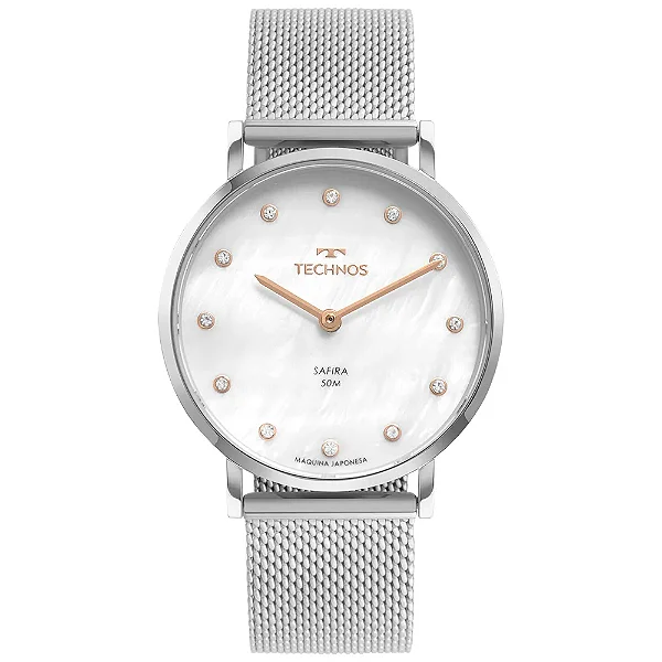 Relógio Technos Feminino Slim Prata
