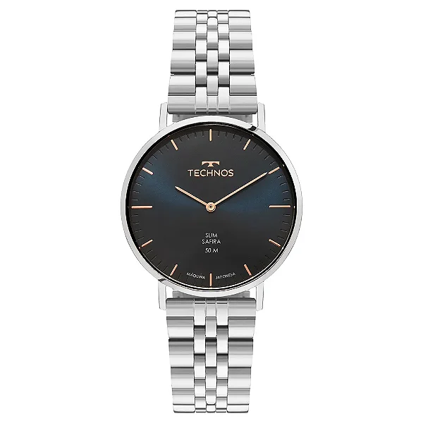 Relógio Technos Slim Prata