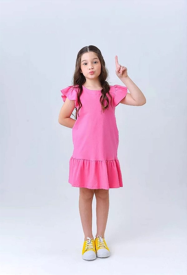Vestido Infantil Menina Rosa