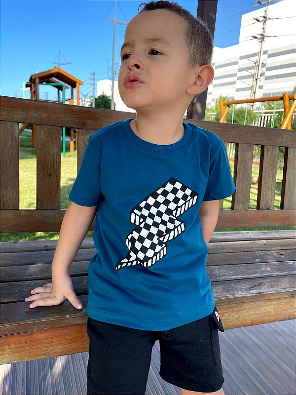 Camiseta Estampada Infantil Masculino Azul