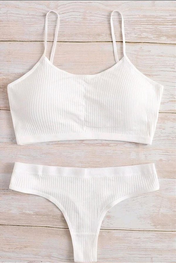 Conjunto Básico fio Top com bojo sem aro