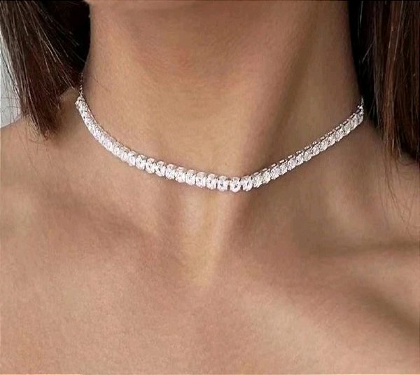 Colar Choker Riviera Zircônia