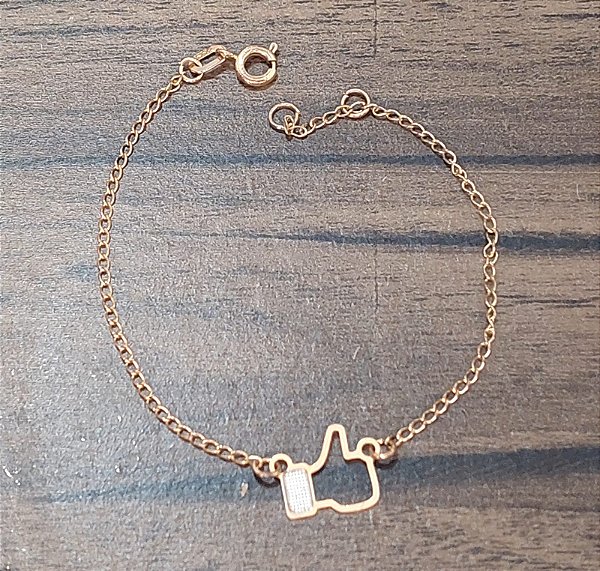 Pulseira Pingente Like  Banhada a ouro 18K