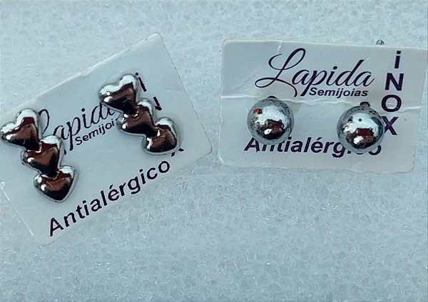 Duo de Brincos Inox Lapida
