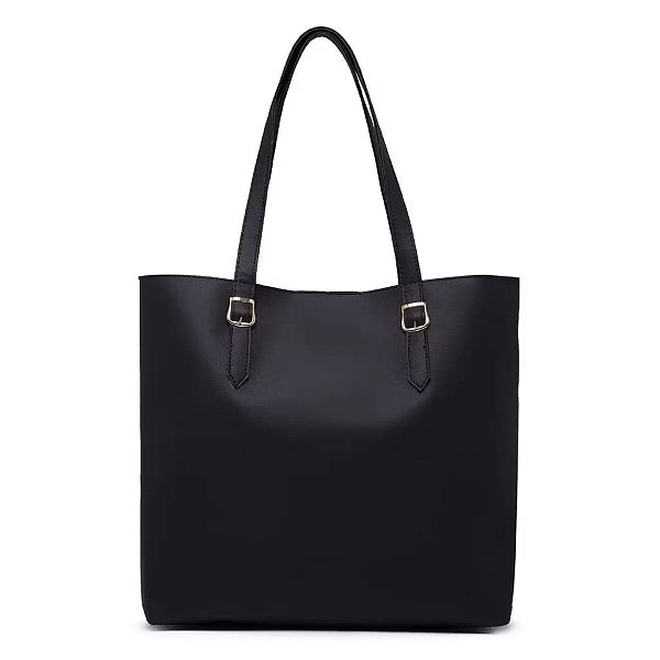 Bolsa Shopper em PU Botão