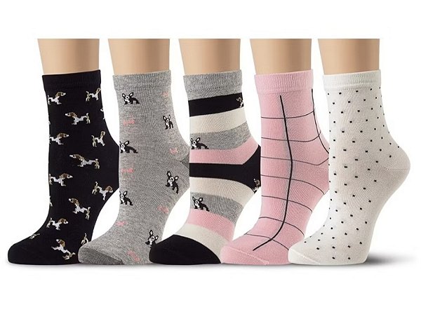 Kit 2 Pares Meia Feminina  Sortidas