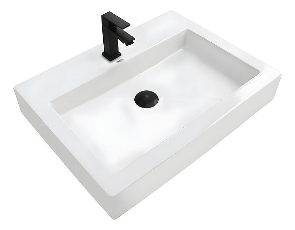 Cuba Sobrepor de cerâmica para banheiro/lavabo 63x47x11 cm
