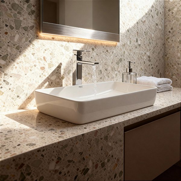 Kit Cuba Pia Louça Cerâmica Banheiro C/ Torn Mono e Válv S24