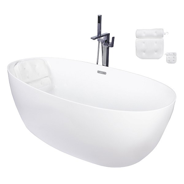 Kit Banheira Freestanding De Luxo 1.70m c/ Misturador Cromado