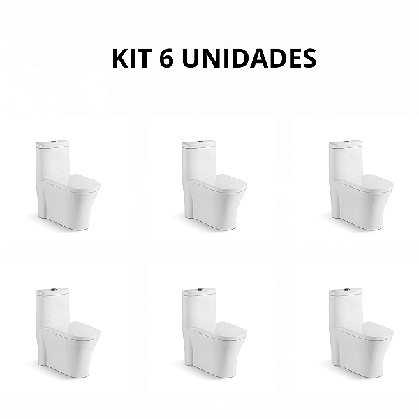 Kit 6x Unidades de Vaso Sanitário Acoplado Monobloco Smart 225