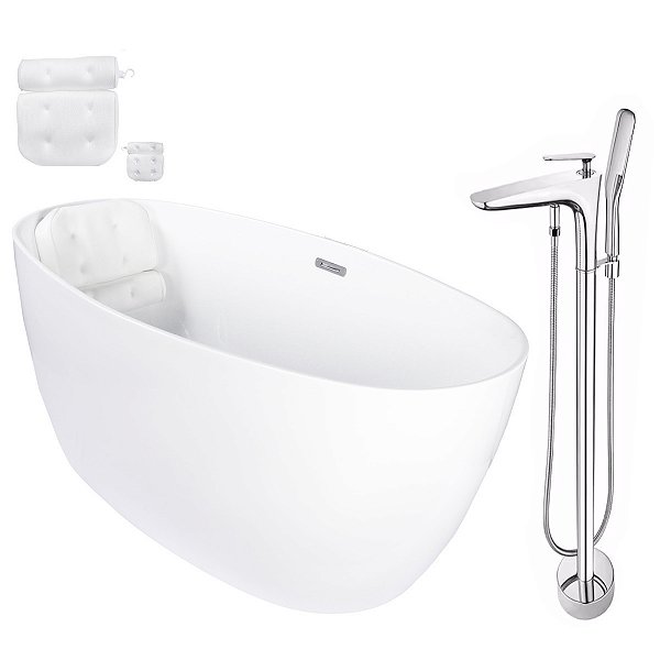 Kit Banheira Imersão Luxo Freestanding 1.50m c/Mist Cromado