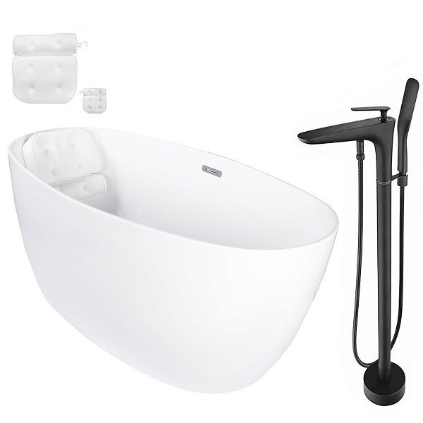 Kit Banheira Imersão Freestanding De Luxo 1.50m c/Mist Preto