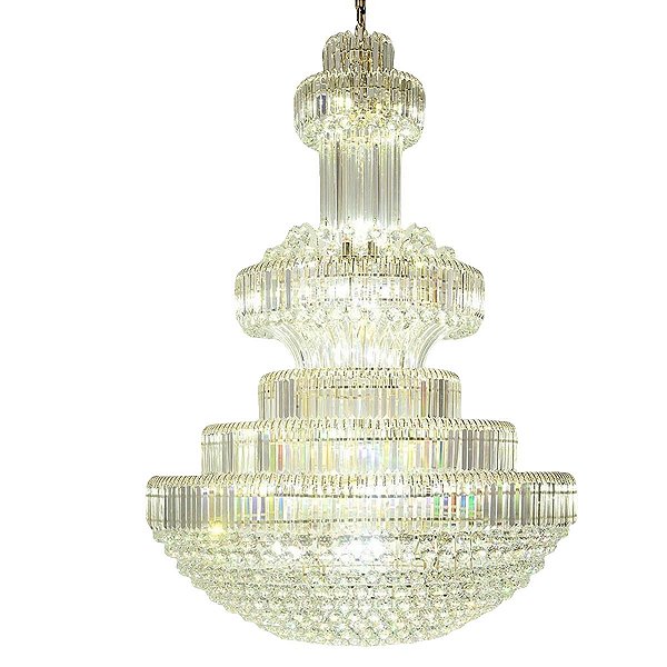 Lustre Cristal Imperial Cromado D80xH120CM -Smart Norte