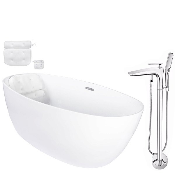 Kit Banheira Imersão Freestanding Luxo 1.70m c/Mist Cromado