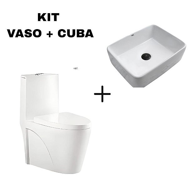 Kit Banheiro Vaso Monobloco Confort Plus + Cuba 48x38
