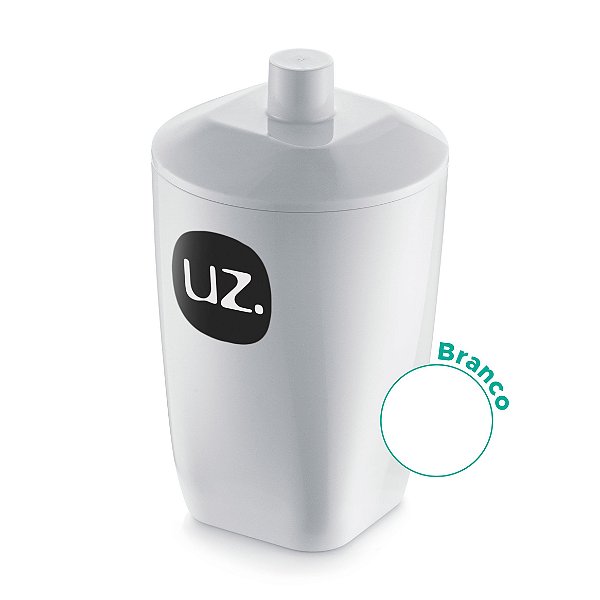 Porta Algodão Premium Branco Sólido Plástico UZ523-BR