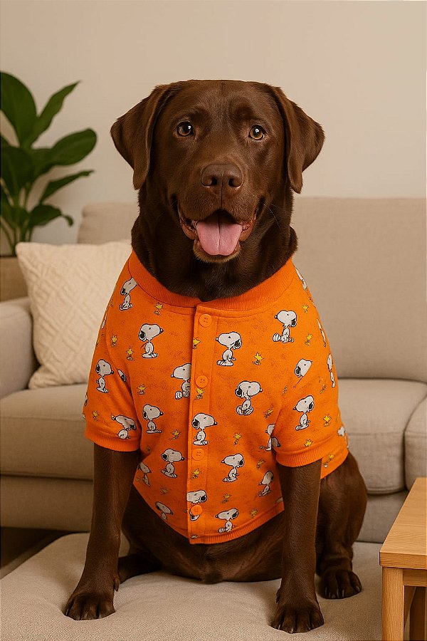SNOOPY LARANJA - Roupa de Frio Pet