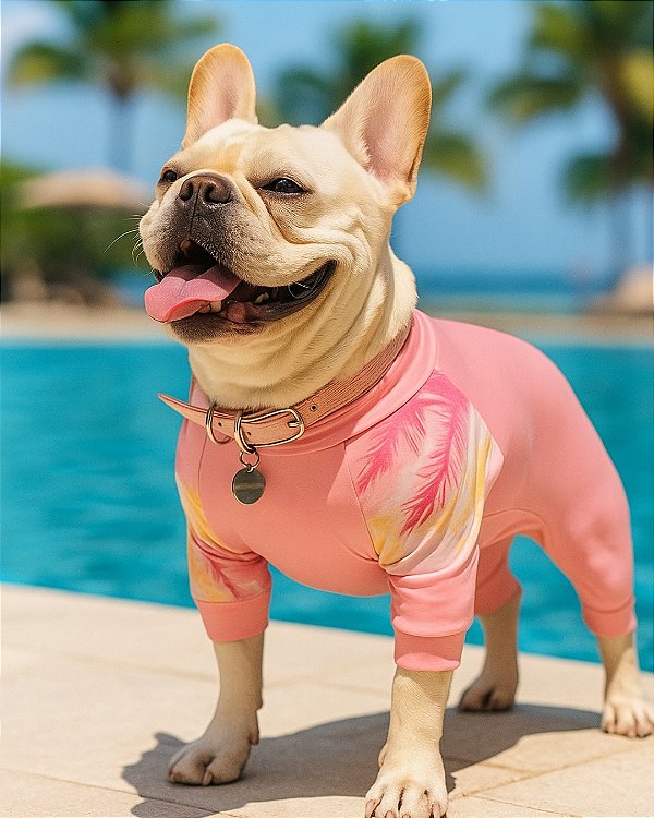 Roupa UV50+ (roupa pet com proteção solar) - TIEDYE ROSA