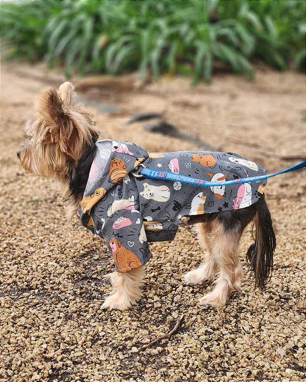 PETS CINZA - Capa de Chuva para Cachorro