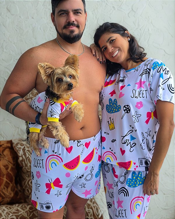 LOVE & FUN - Pijama Masculino Humano e Pet