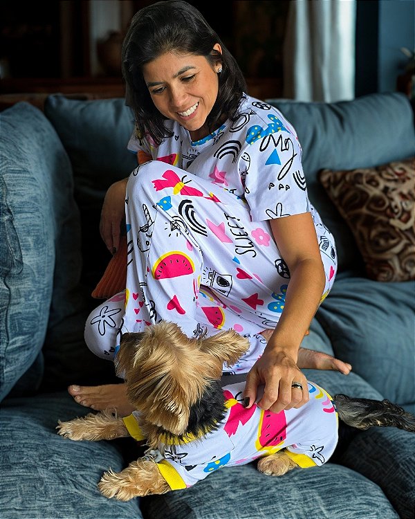 LOVE & FUN - Conjunto Pijama Feminino Mãe de Pet