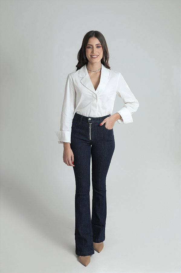 Calça Boot Cut Esther - Jeans Escuro