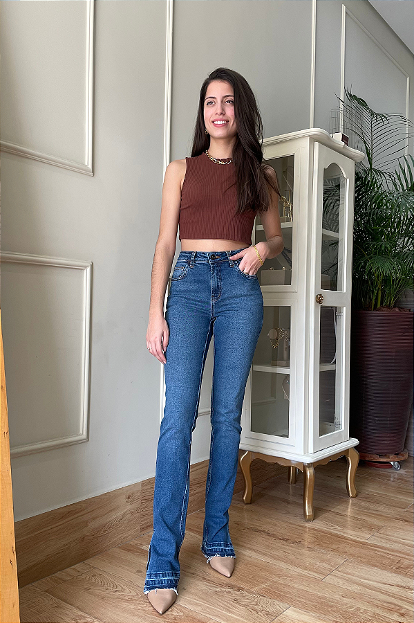 Calça Boot Cut Melissa - Jeans Médio