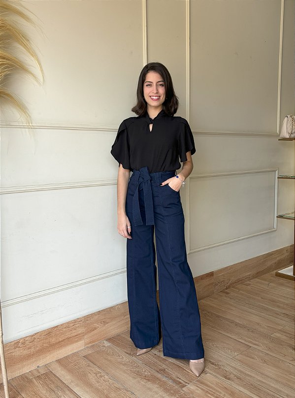 Pantalona Paola - Jeans Escuro