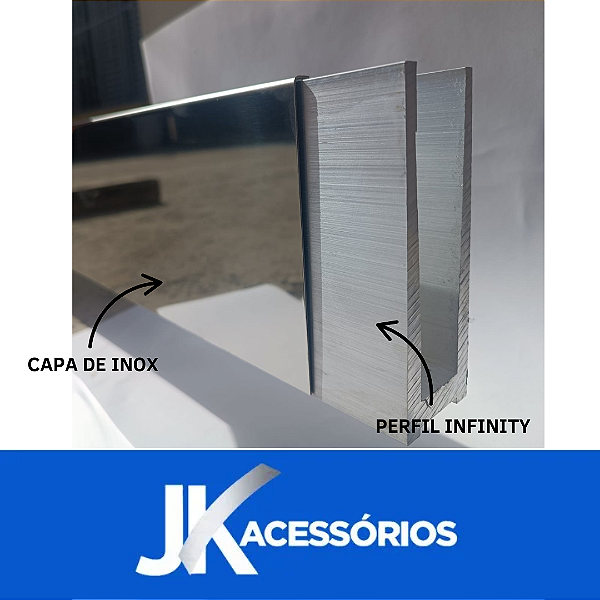 CAPA DE INOX PARA PERFIL INFINITY  POLIDA OU ESCOVADA