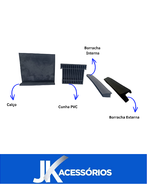 KIT DE CUNHAS ,CALÇOS E BORRACHAS P/ PERFIL INFINITY SOBREPOR 10, 12 E 16MM