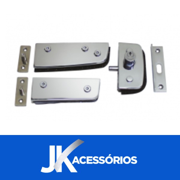 KIT 01 DE PORTA DE VIDRO PIVOTANTE ZAMAC CROMADO