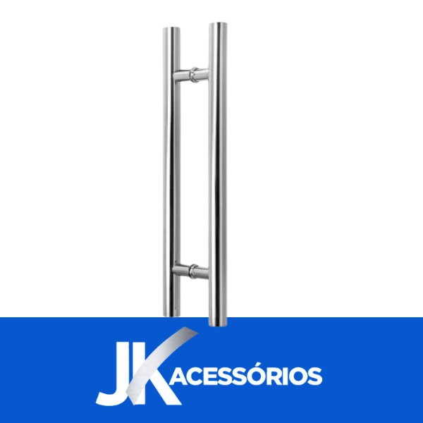 PUX REDONDO AÇO INOX 80CM P/ PORTAS DE MADEIRA E VIDRO