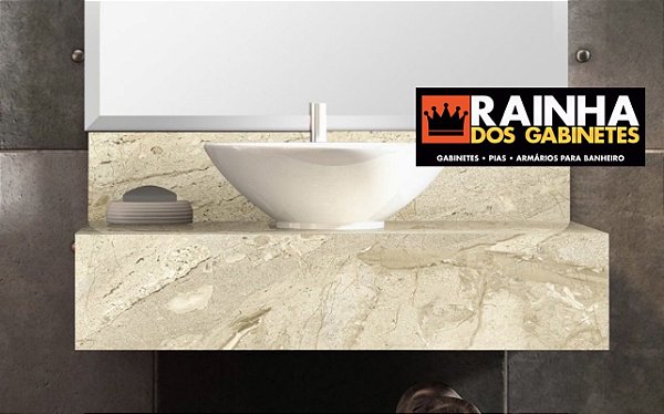 Bancada Porcelanato C/Frontão Bege rajado 0,80MT 13940