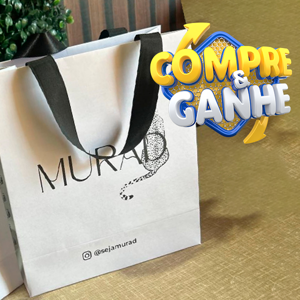 PROMOÇÃO (Tam:M) - Compre e Ganhe! 50 Sacolas Personalizadas de Papel 22X24X9 cm e GANHE 50 Sacolas Alça Boca 25x35cm