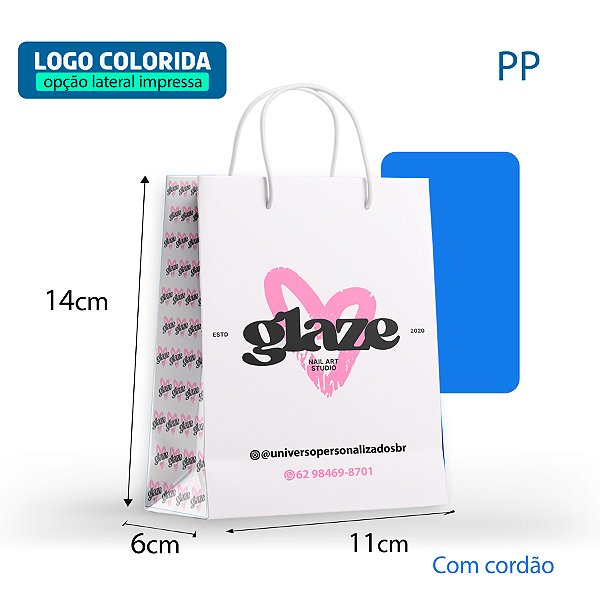 Sacola de Papel (Impressão Colorida) 11x14x6 UP