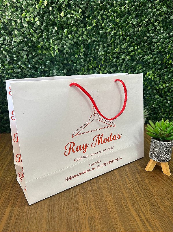 Promoção Sacola Branca Cordão - Com sua logomarca 1 cor - 24x34x10cm UP