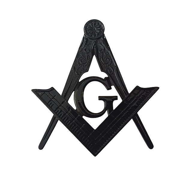 Adesivo Maçonaria Metálico Emblema Maçom - PRETO