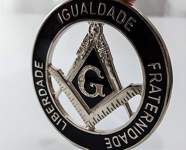Emblema Adesivo Metálico - Liberdade, Igualdade, Fraternidade - Niquelado